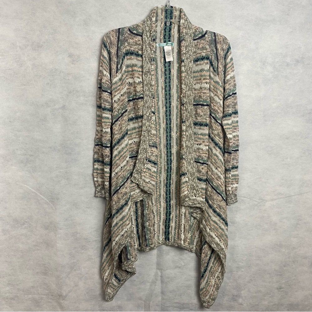 Maurices Cardigan Sweater Sz Small Multi Color Knit  Drape front Women’s